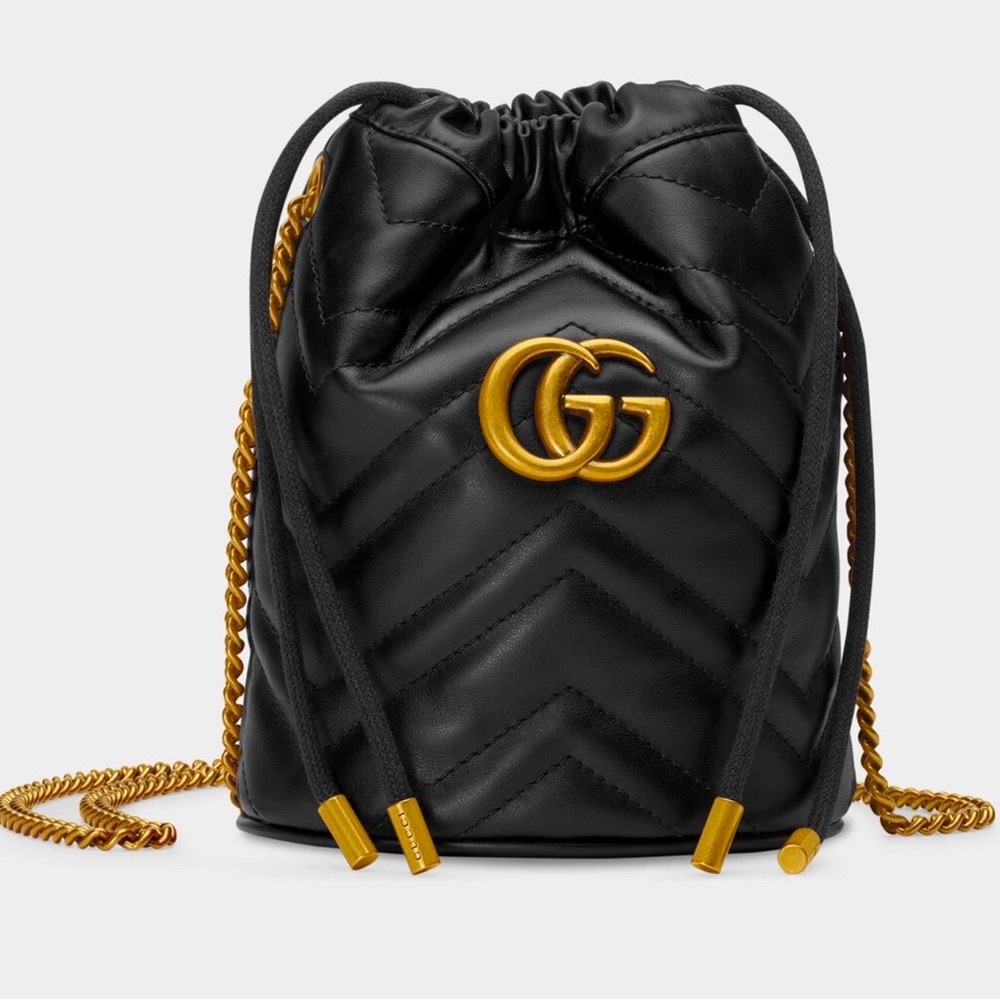 COPY - NWT/NIB AUTHENTIC “GG” Marmont mini drawstring bucket bag.